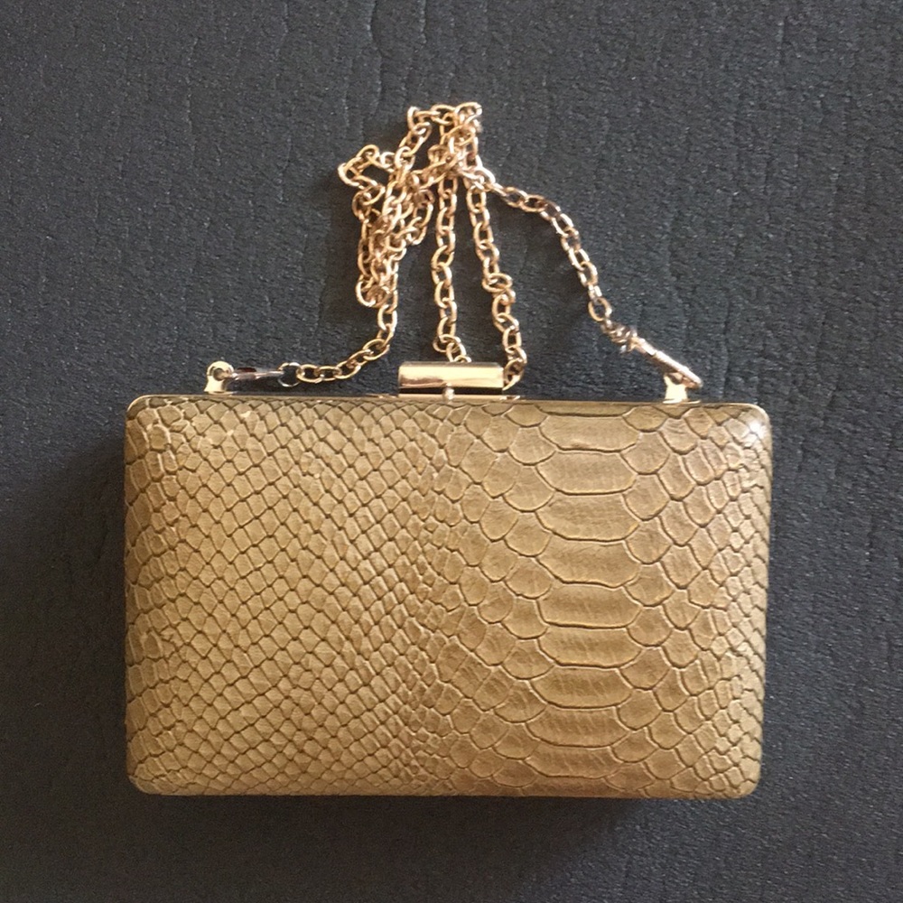 Brown Textured Clutch